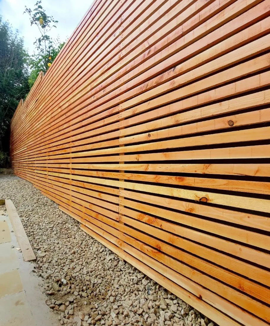 Douglas Fir panelling with U.V proof marine varnish finish