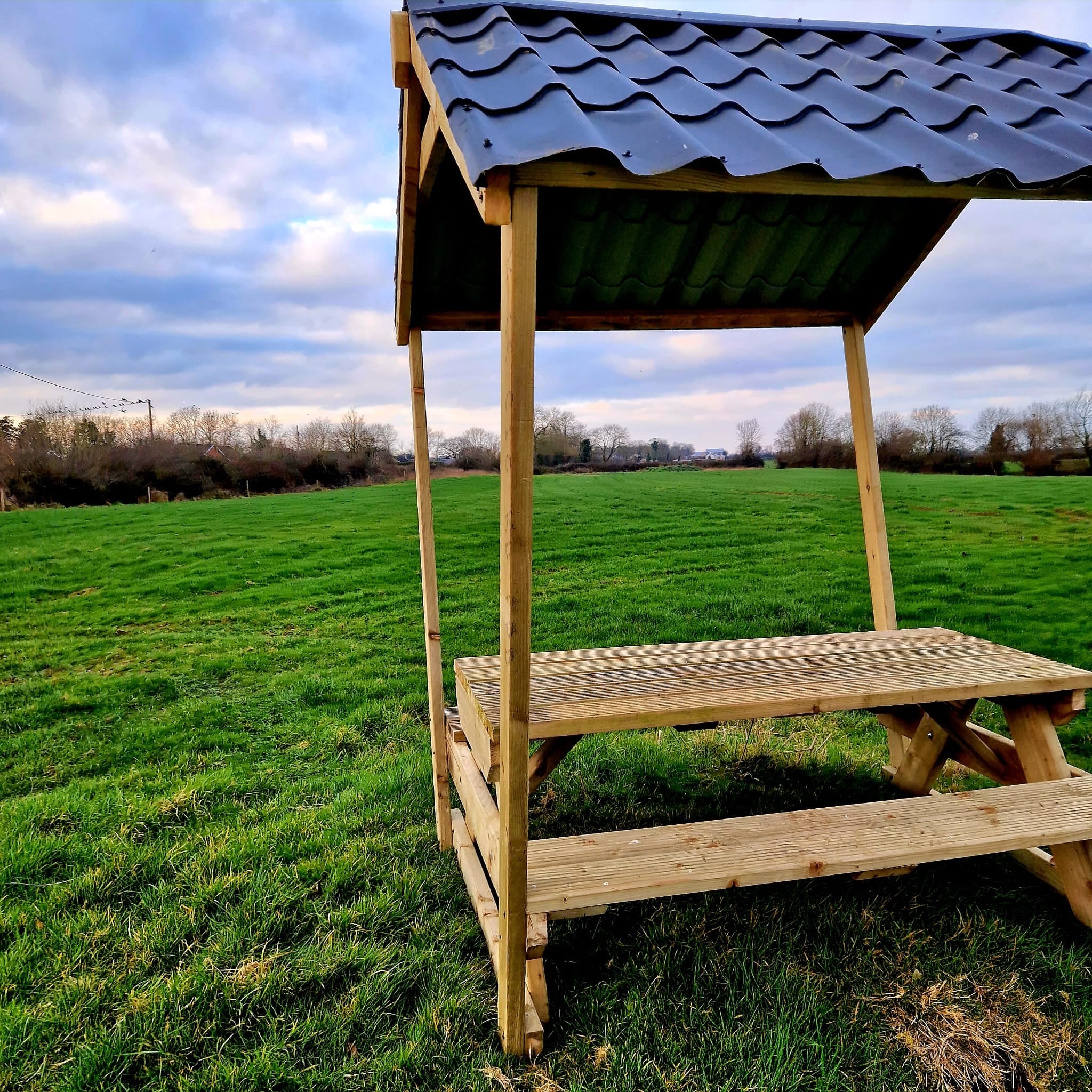 Covered outdoor bench sale